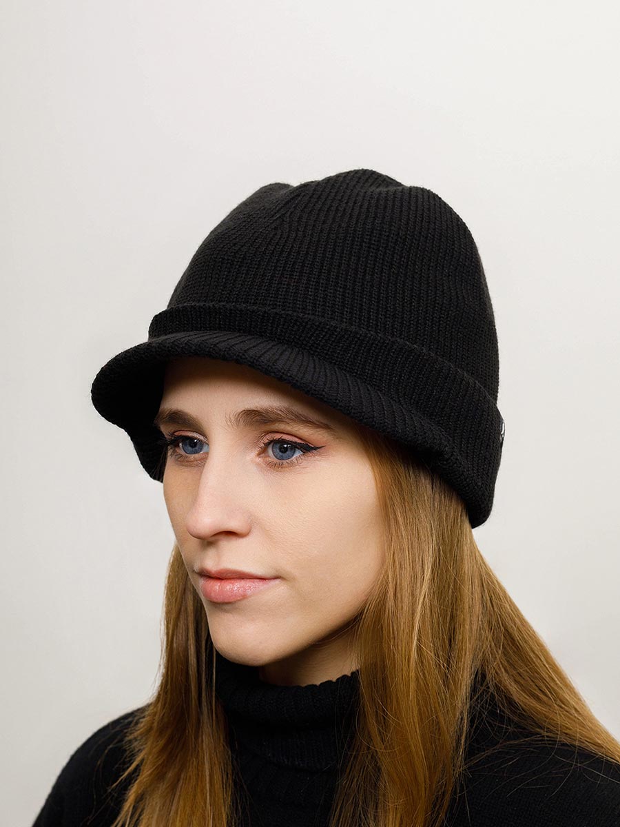 Шапка с козырьком KANGOL K3526 Sliced peak beanie (черный) купить